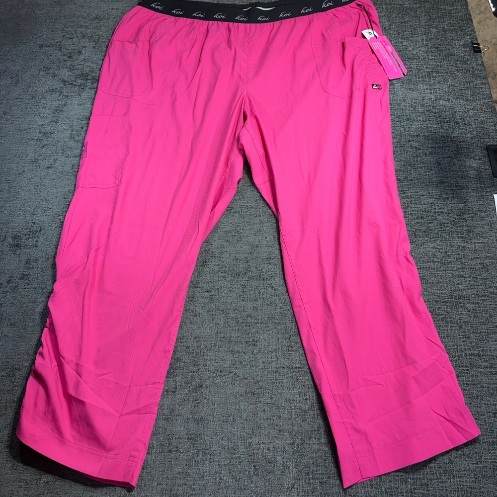 Koi Scrub Pants Women 4X Flamingo Pink Lite Spirit Performance Stretch 720-R